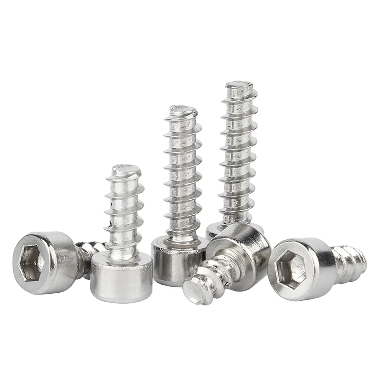 

304 Stainless Steel Round Head Hexagonal Flat Tail Self Tapping Screw M2M3M4M5