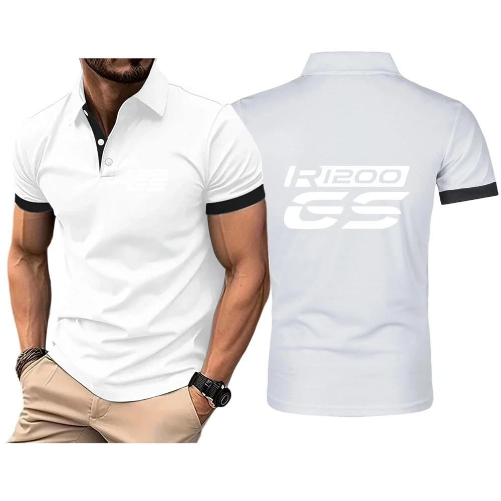 Cotton Linen Short Sleeve Polo Shirt for Men
