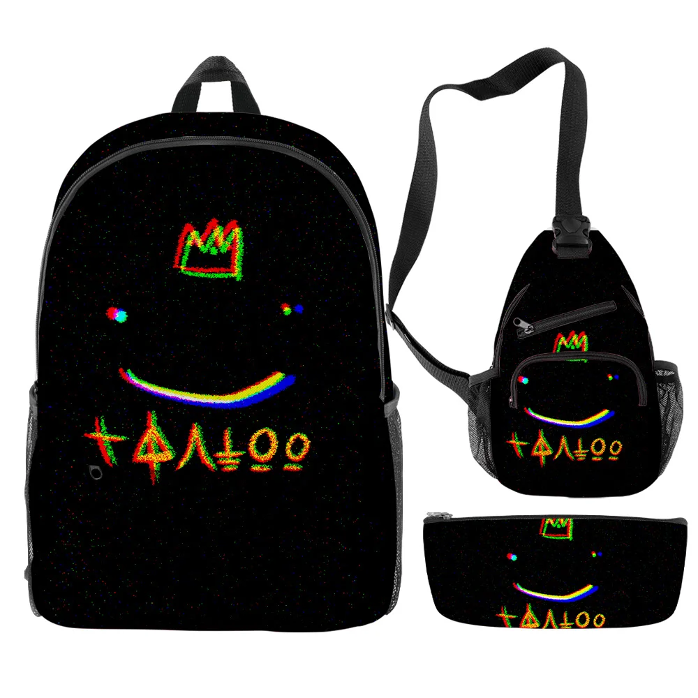 Classic Fashion Funny Ranboo Dream SMP 3D Print 3pcs/Set pupil School Bags Trendy Travel Laptop Backpack Chest Bag Pencil Case