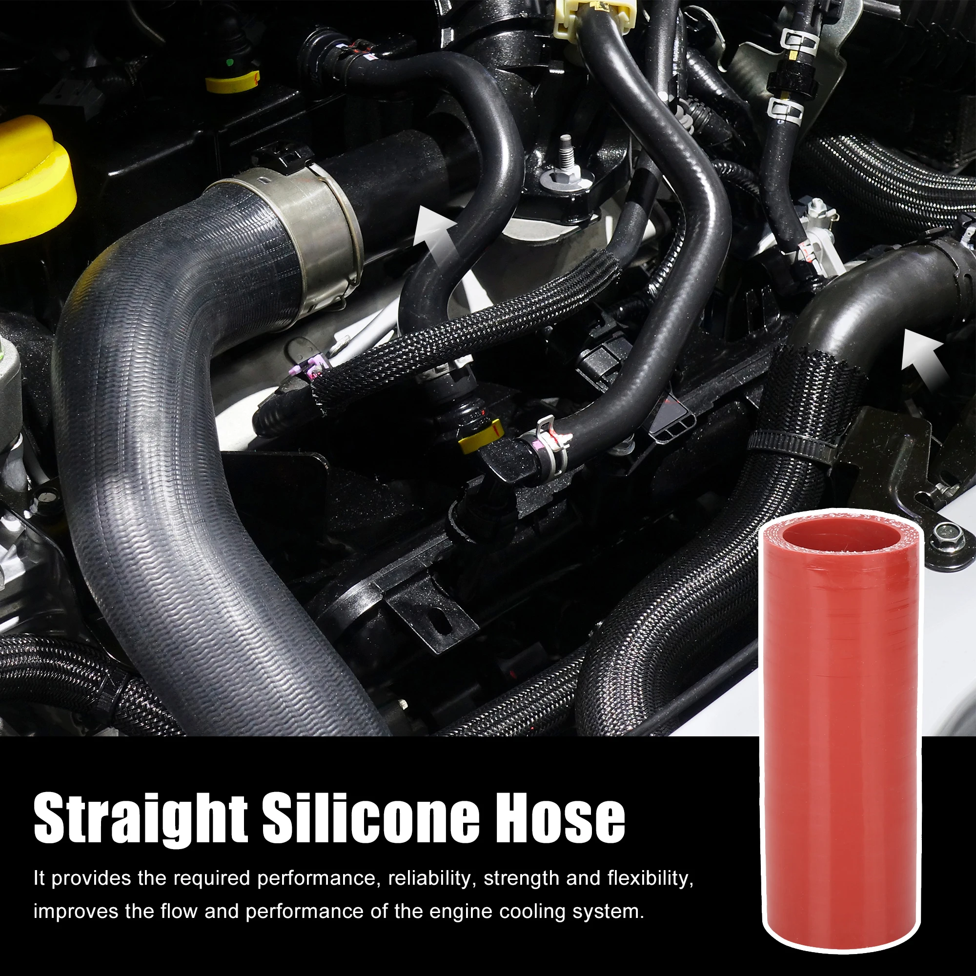 X Autohaux 30mm-65mm ID Reinforced Straight Silicone Coupler for Car Intercooler Intake Piping silicone hose silicone hose connector