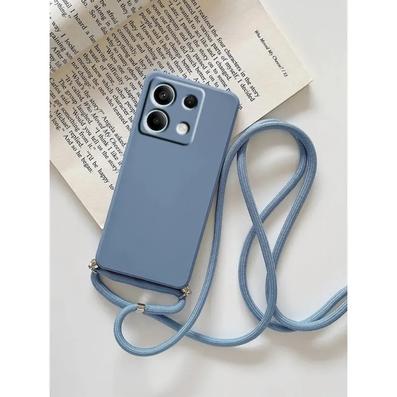 Soft Silicone Crossbody Lanyard Case with Lens Protection - Shockproof TPU Cover