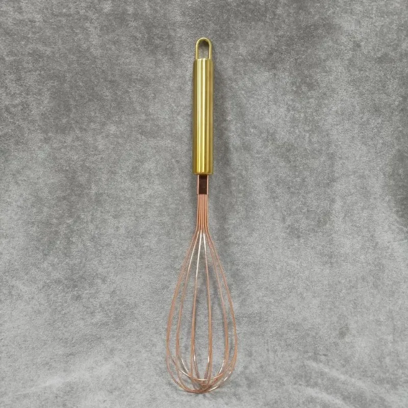 Egg Beater Gold Stainless Steel 1Pcs Hand Whisk Egg Mixer Baking Cake Tool