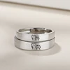 1Pair Kitten Couple Rings Cute Sliver Open Ring For Women Men Adjustable Finger Rings Romantic Lovers Anniversary Jewelry Gift 5