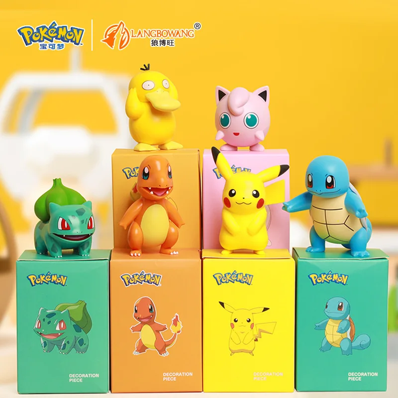 

Pokemon Kawaii Anime Pikachu Charmander Squirtle Bulbasaur Cartoon Car Ornament Car Interior Hand Sleeping Position Doll Gift