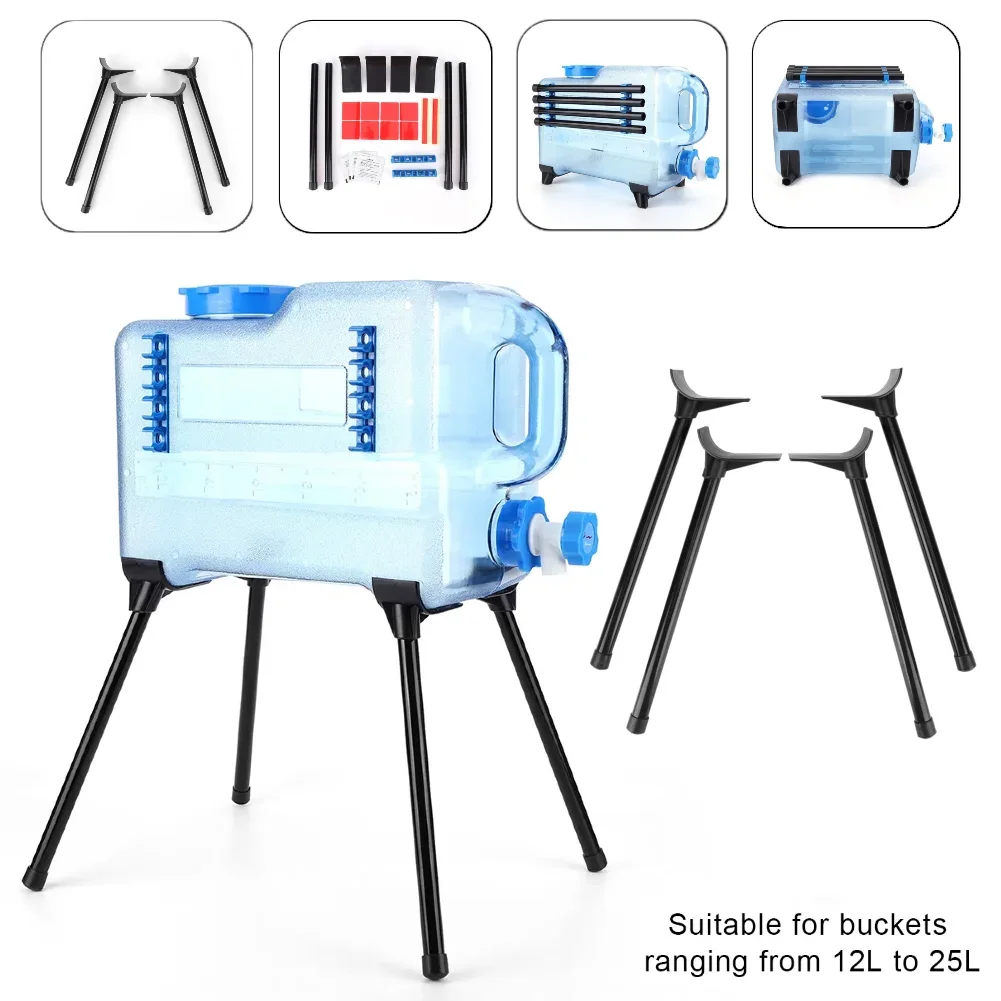 Camping Water Bucket Dismantling Bracket Folding Cooler Stand Frame Strong Load Bearing Portable Bucket Rack Picnic Accessories
