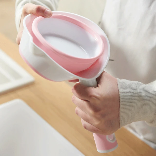 1pc, Durable Pp Folding Water Scoop - Large, Thickened Plastic With Long Handle For Kitchen & Bathroom Use 6