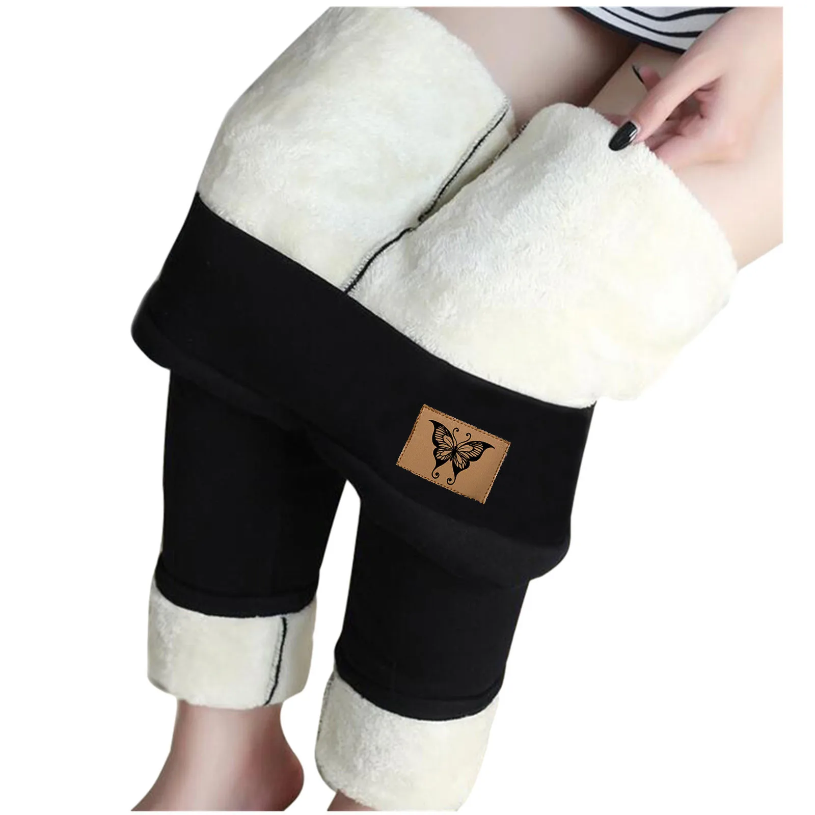 Winter Women Leggings Fleece Lined Velvet Keep Warm Pants High Waist Leggings Women Solid Comfortable Stretchy Thermal Plus Size 2