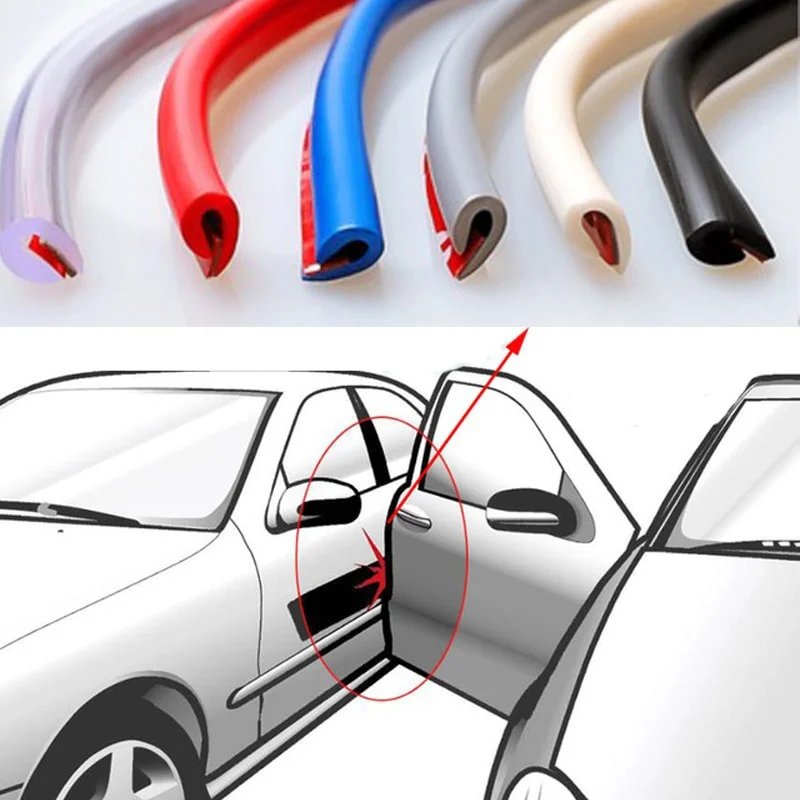 

3M/5M/10M Car Door trips Rubber Edge Protective Strips Side Doors Moldings Adhesive Scratch Protector Vehicle For Cars Auto