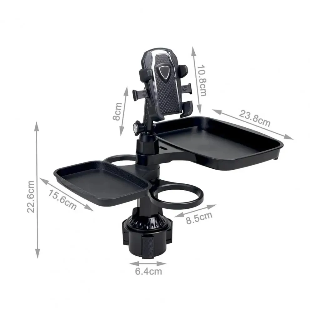 자동차 컵 홀더 트레이 컵 홀더 테이블 조절 가능한 여행용 음식 테이블 트레이 다기능 자동차 홀더 확장기 360도