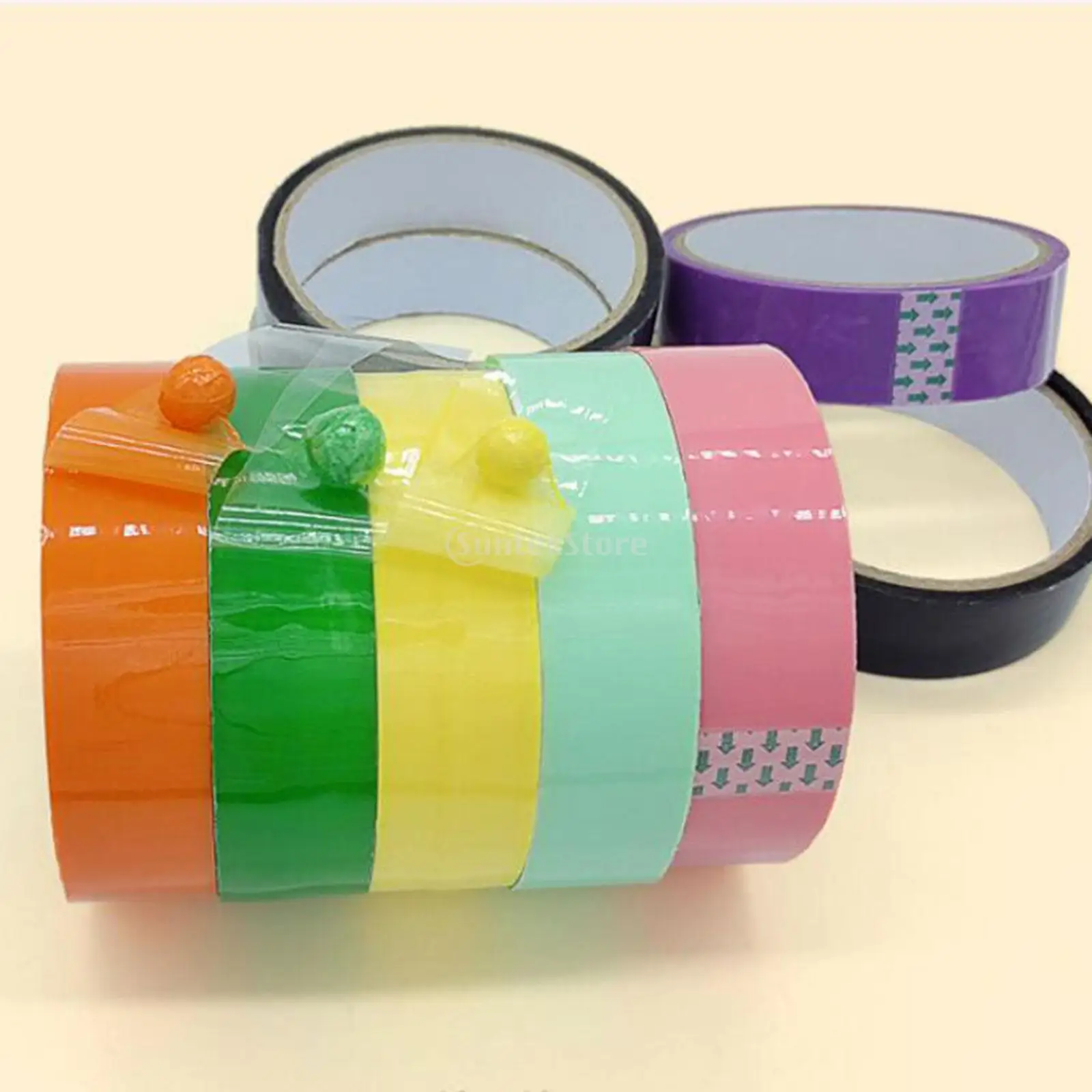 6Pcs Mixed Color Sticky Ball Rolling Tape Decompression Ball Tape Colorful  Tape Toys for Kids Adult Relax Gift Autism Anxiety