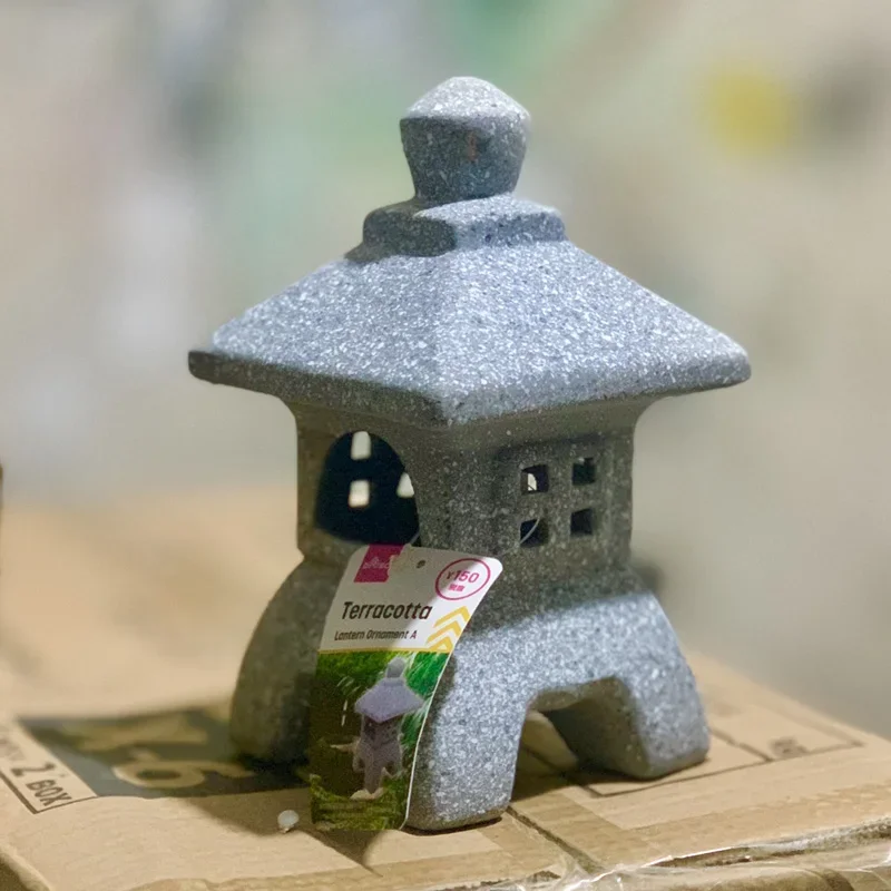 Japanese Pottery Imitation Stone Lamp, Decoration Products, Courtyard, Marble, Red Clay, Garden Lantern