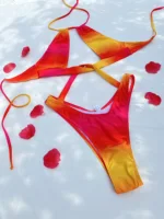 Sexy Bikini Halter Swimwear Hollow Out Swimsuit Women Sexy Bathing Suit 2024 Summer Biquini Bandage Beach Suit