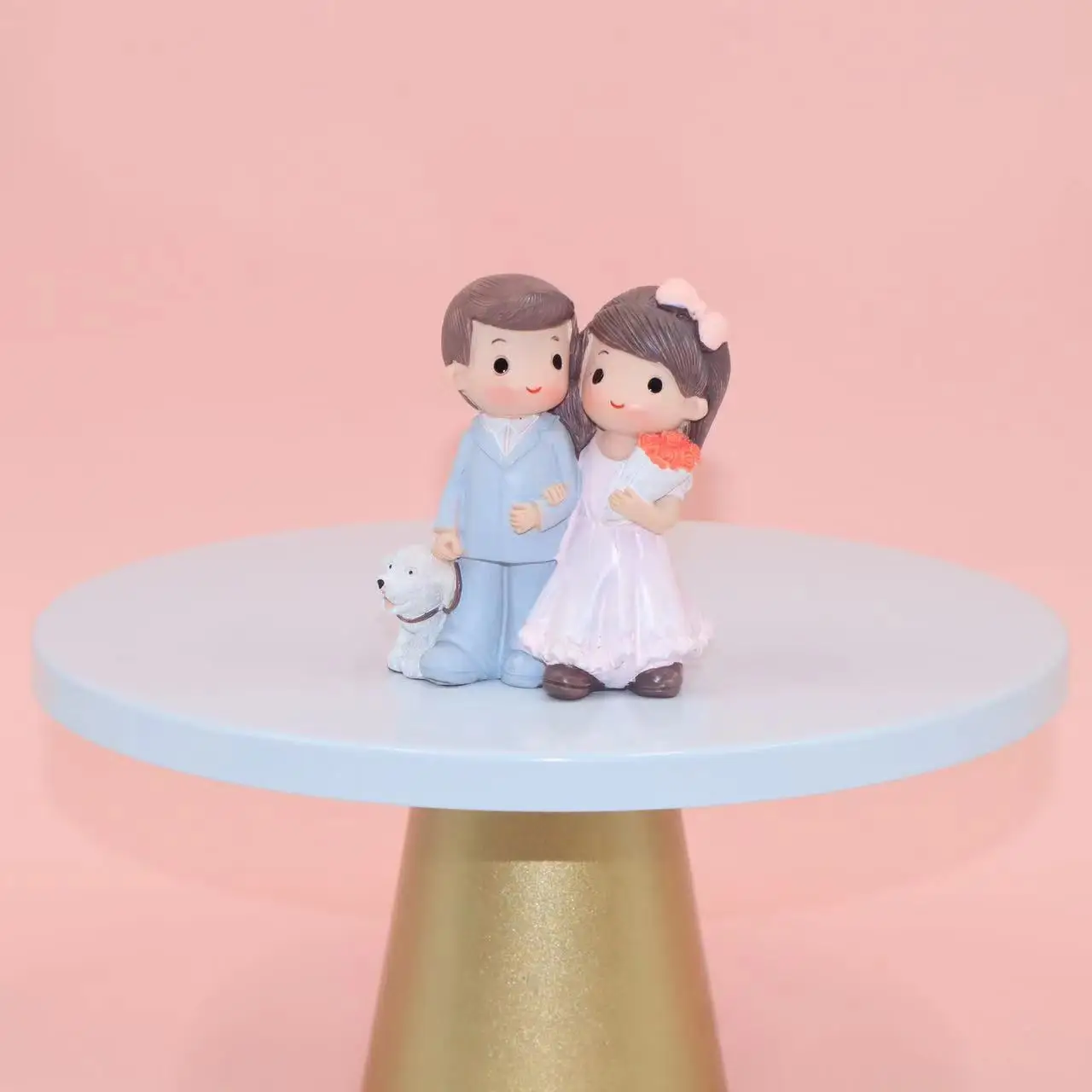 Statuina Sposi Per Torta Nuziale - Coppia In Resina 11cm, Decorazione Matrimonio - Foto 6