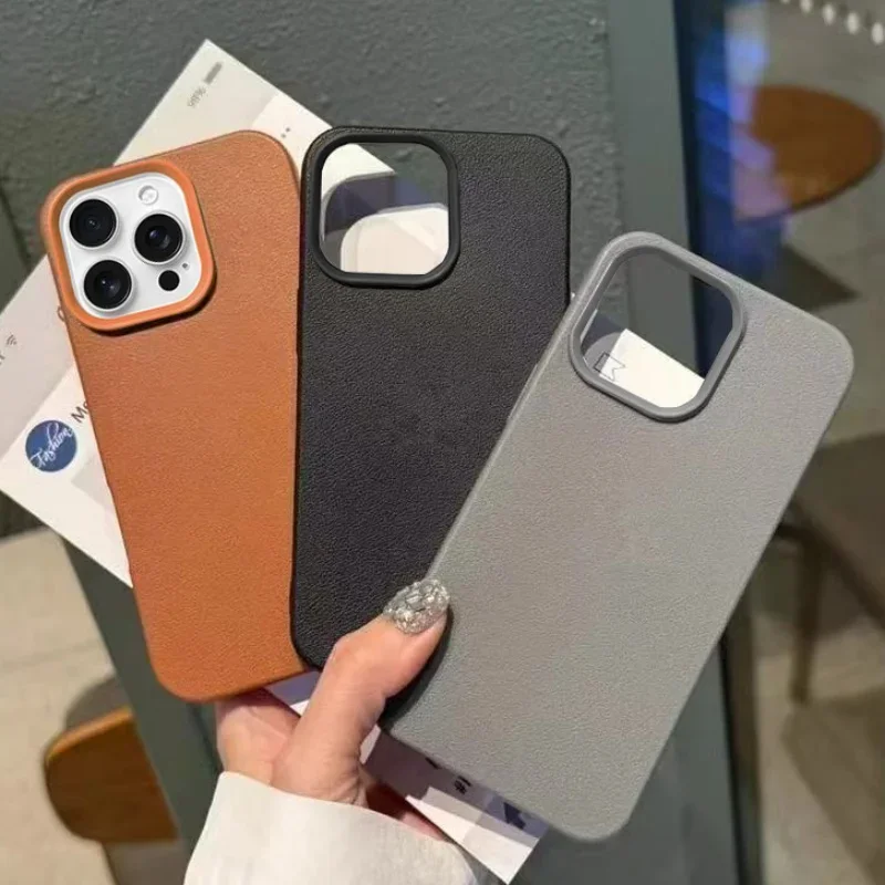 Luxury Matte Leather Phone Case - Premium Stylish Protection Cover