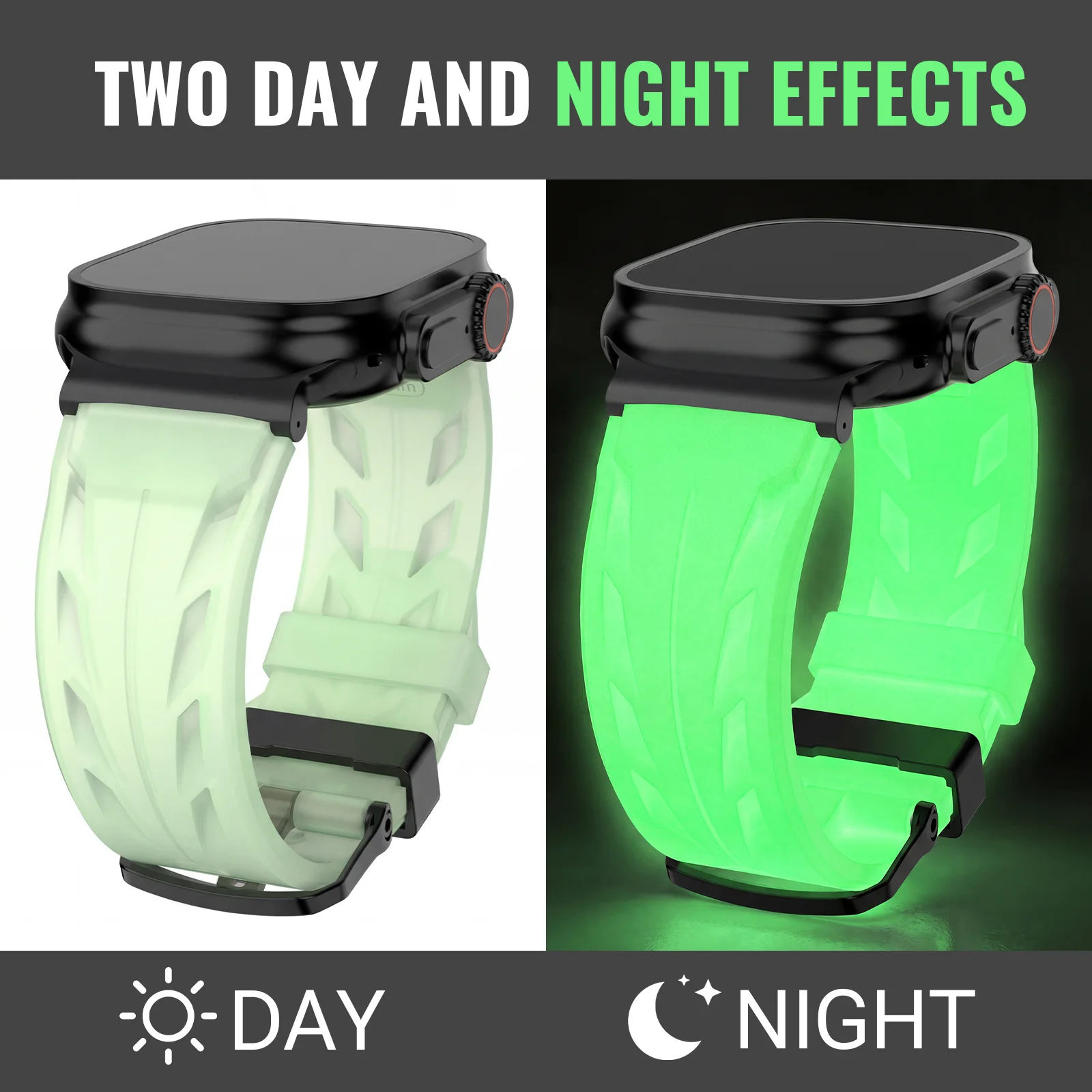 Glow-in-the-Dark Silicone Watch Strap