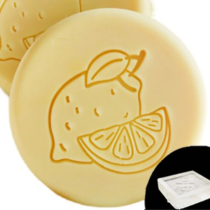 Transparent Soap Stamp with Handle, Fruit Lemon Shape, Letter, Natural Custom Stamps for Making Soap, Acrylic Chapter with Custo