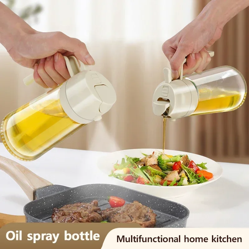 Oil Spray Bottle Oil Spray Pot 2-in-1 Plastic Household Kitchen Oil Bottle Nebulizing Mist Filling Cooking Spray Pot Dual Use Camping