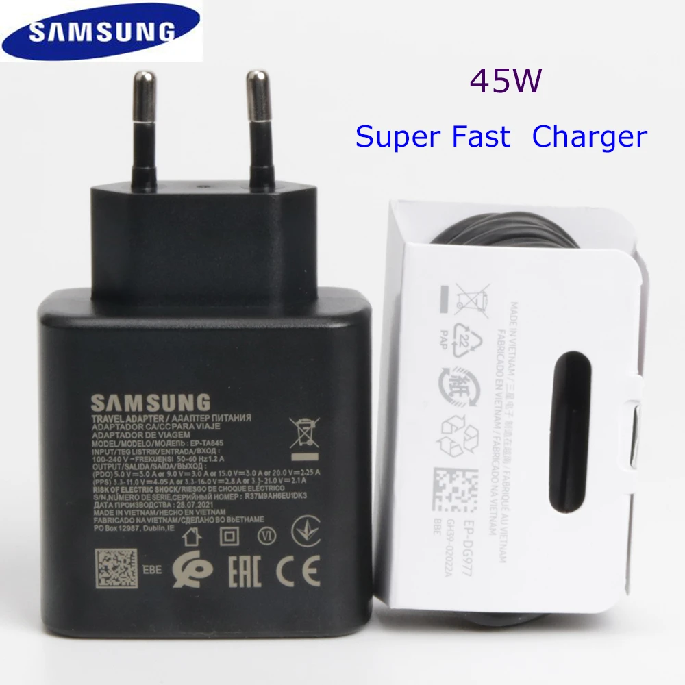 Original Samsung S20 S22 Ultra 45W Surper Fast Charger PD Quick Charge Adapter TypeC For Galaxy S20Plus Note 10+ A90 A80 Tab S7+ usb quick charge 3.0