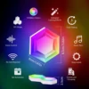 Hexagon LED Panel RGB-IC Smart WIFI Lights Work With Alexa Google Gaming Dream Color Light Music Sync Mood Night Lamp Decoration 3