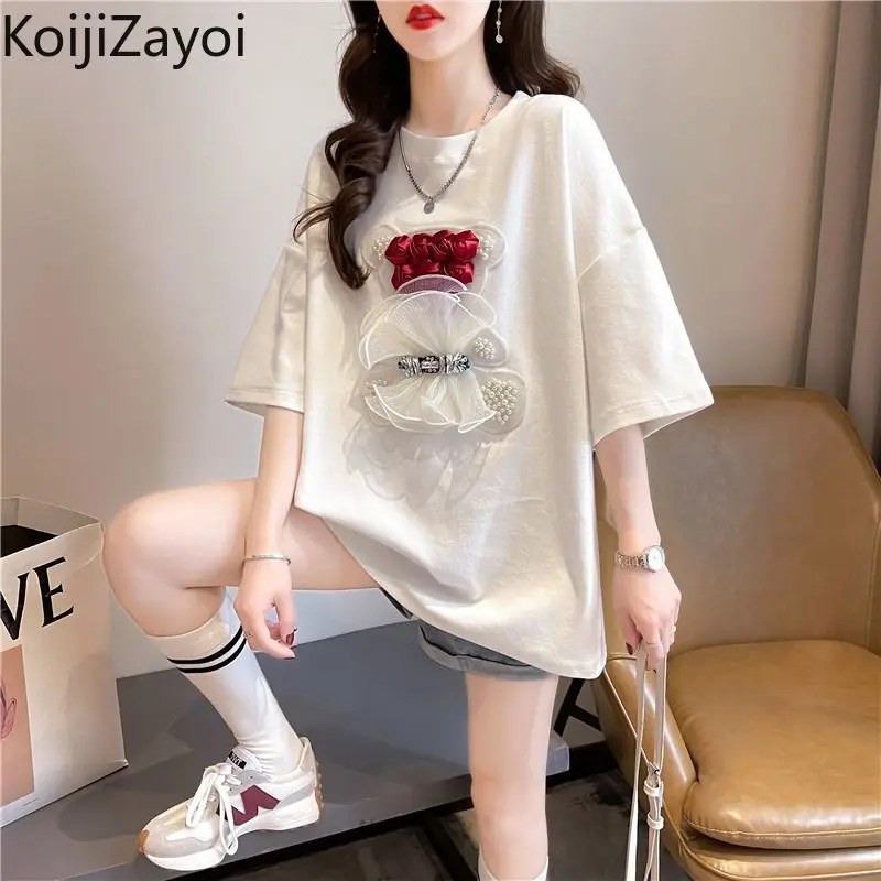 

Koijizayoi Kawaii Women Cartoon Tees Shirt Short Sleeves O Neck Loose Tshirt Summer Fashion Cute T-shirts Casual Tops Dropship