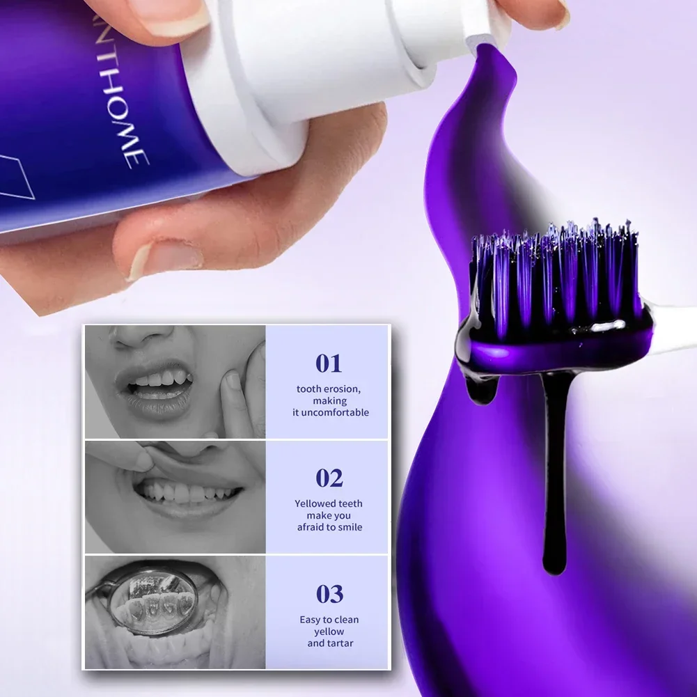 Oral Hygiene Care Teeth Whitening Toothpaste Mousse Color Corrector Essence Serum Tooth Cleaning Powder Dental Stain Remove V34