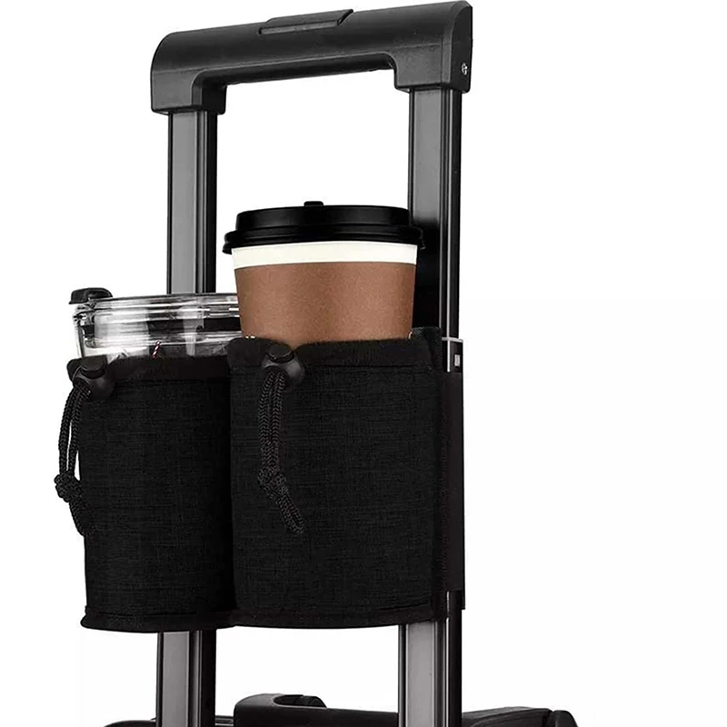 

Luggage Travel Cup Holder Durable Free Hand Travel Luggage Drink Bag Travel Cup Holder Storage Bag Fits All Suitcase Handles