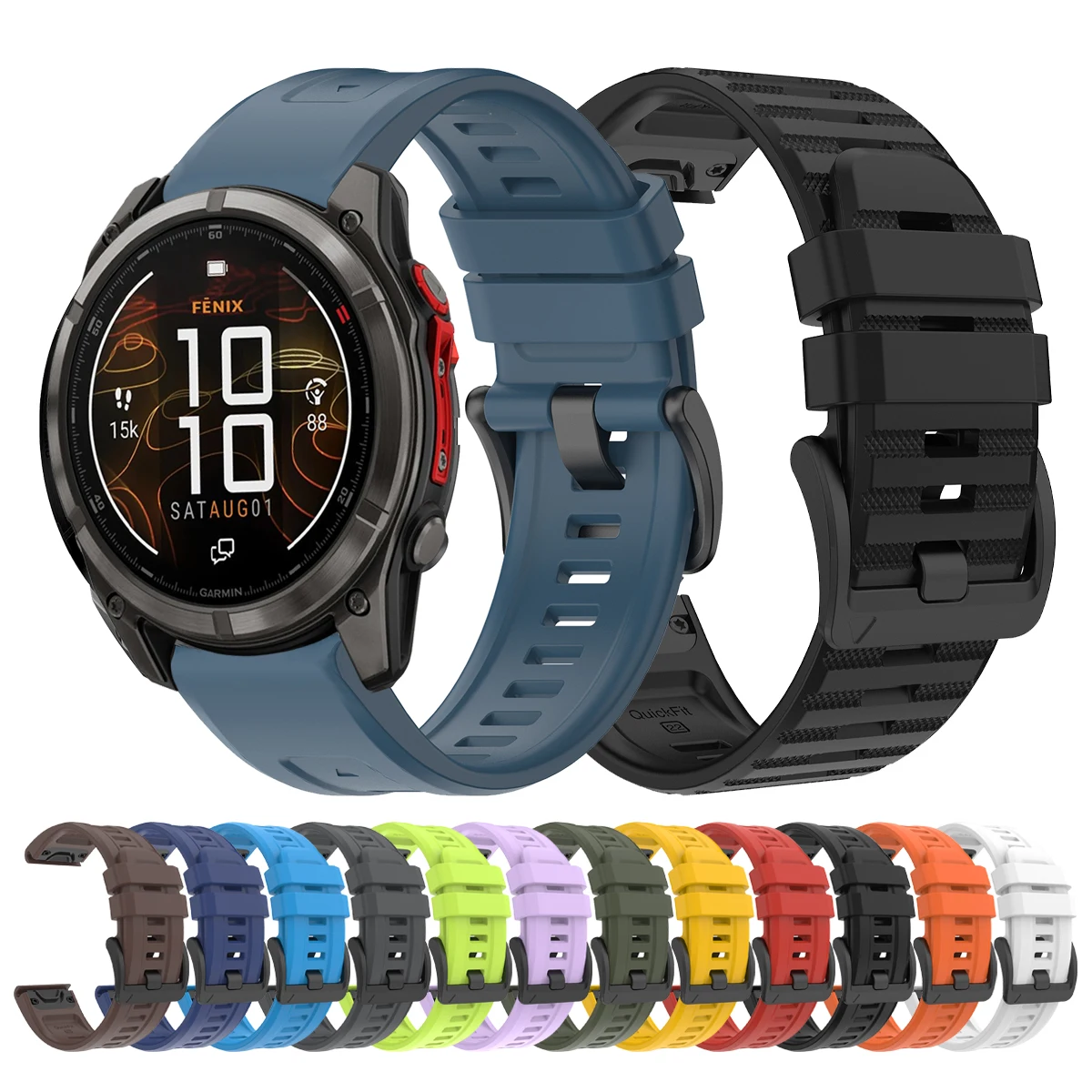 Versatile QuickFit Silicone Watch Strap, 22mm & 26mm