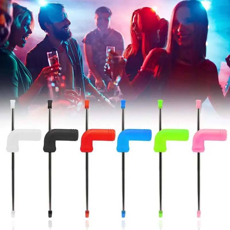 Beer Dispenser Snorkel Straw Bong Funnel Slammer Double Drinking Bar Tools Festivals Party