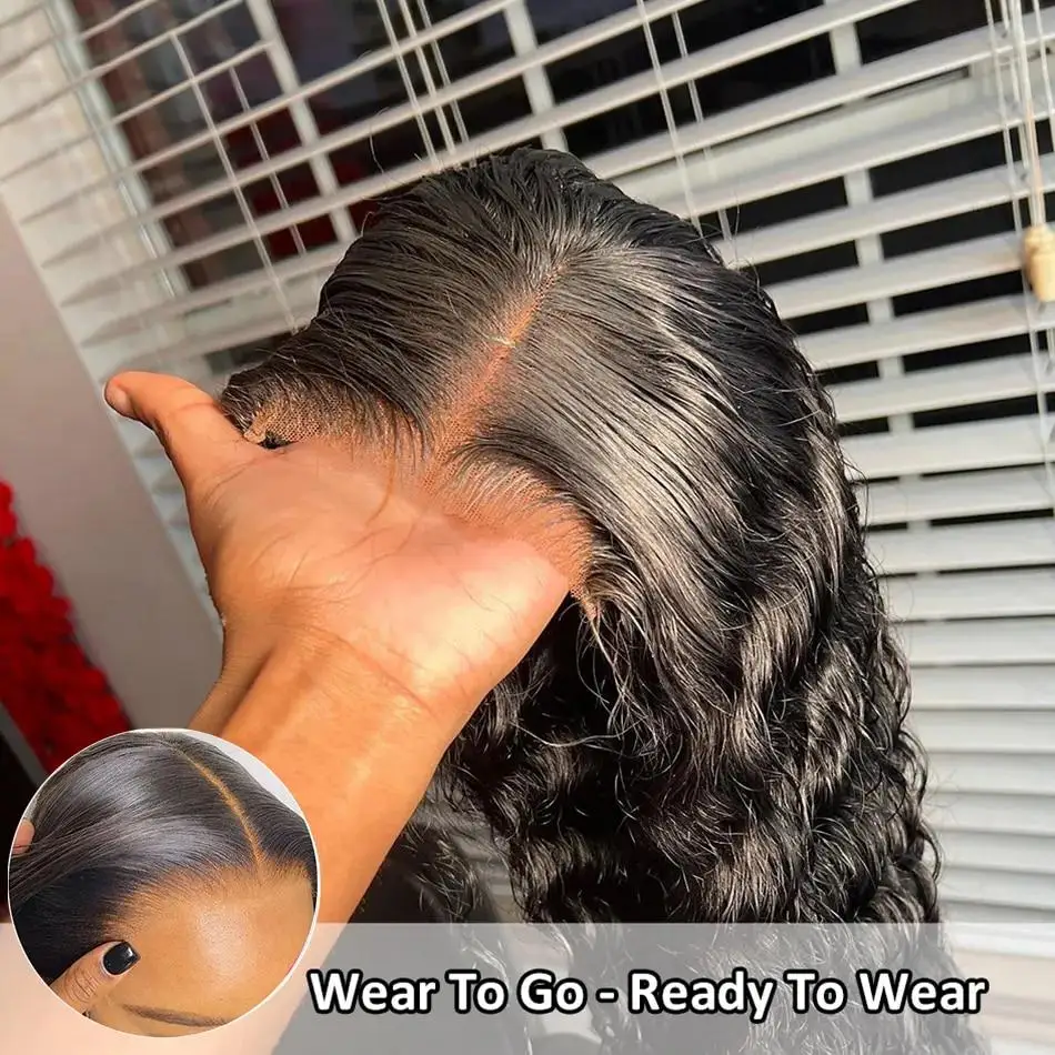Glueless Wig Human Hair Ready To Wear Deep Wave 6x4 5x5 Lace Closure Human Hair Wig Pre Plucked 200 Density 1