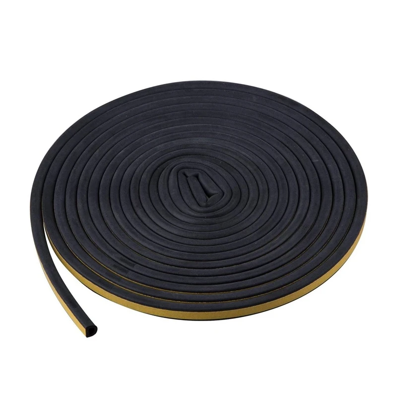 Self Adhesive Sealing Strip Door Insulation Strip 5M Black D Shaped Car