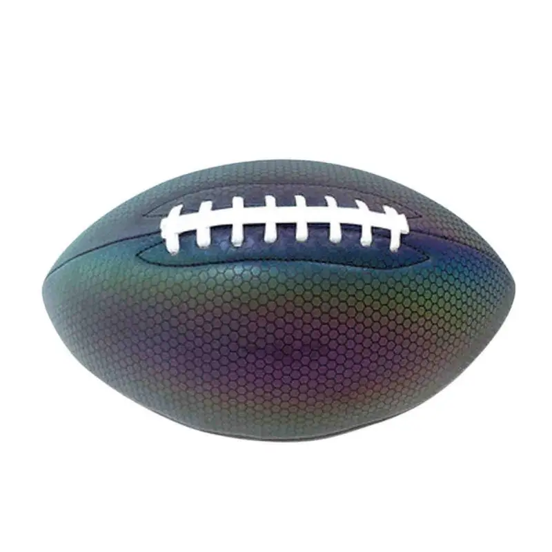 Holographic Ball Reflective Football Rugby Ball Standard Soccer For Night Games Training Camera Flash Reflects Light Gifts Not