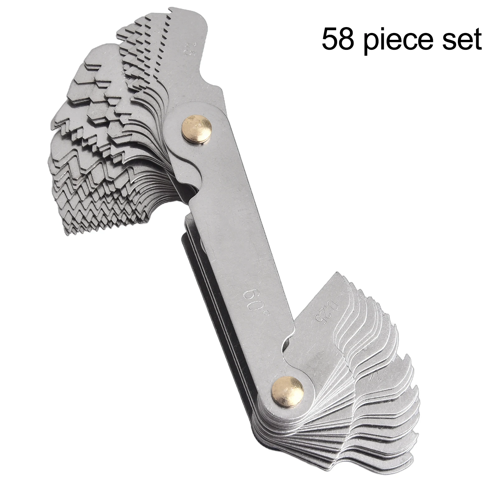 

For American 60° Thread Gauge 58PCS Carbon Steel Electroplating Etched Scale Labor-saving Metalworking Practical