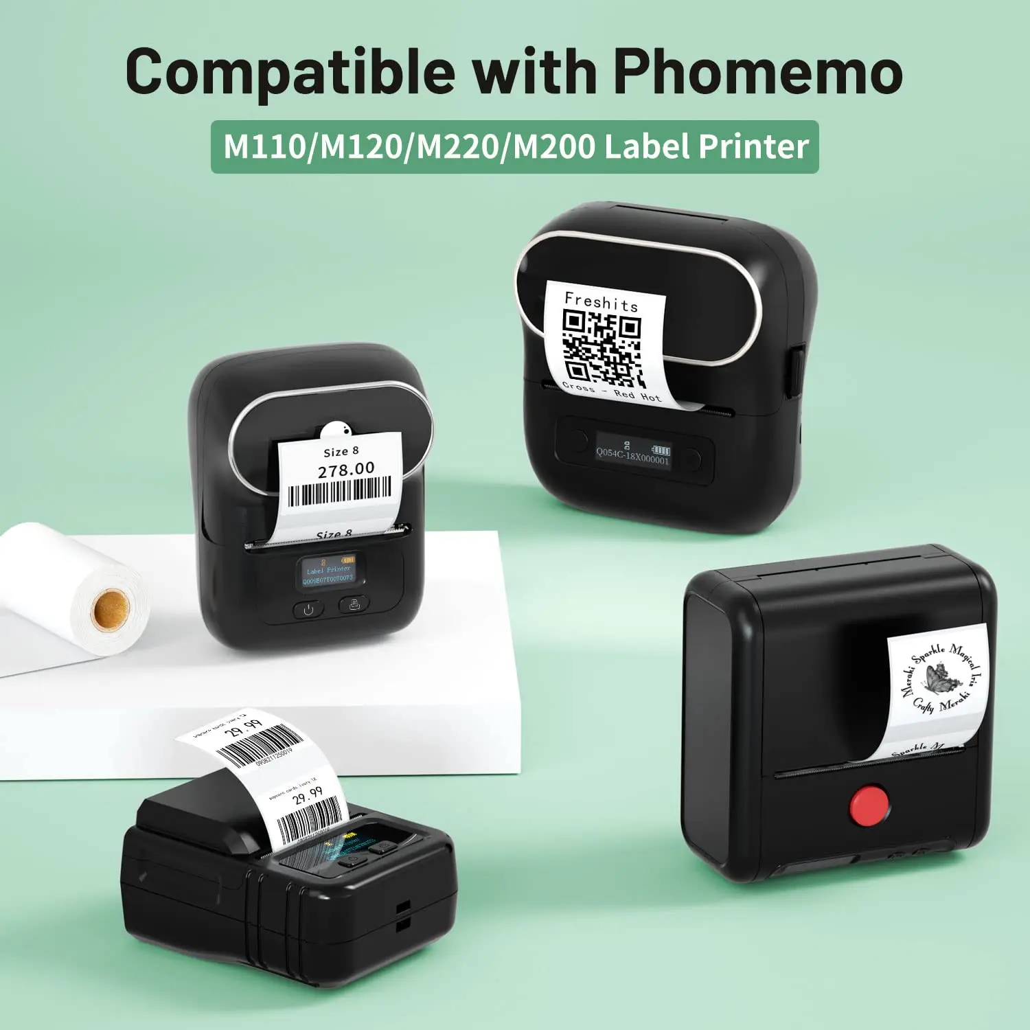 Drukarka do etykiet papierowa etykieta Phomemo M110 dla małych firm wielofunkcyjna naklejka termiczna do drukarki Phomemo M110 M221 M200 M220
