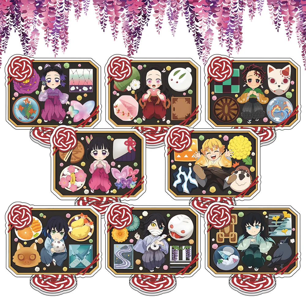 Anime Demon Slayer Acryl-Schreibtischfiguren Tanjirou Nezuko Kyoujurou Niedliche Dekorationsplatten Cartoon-Geschenke