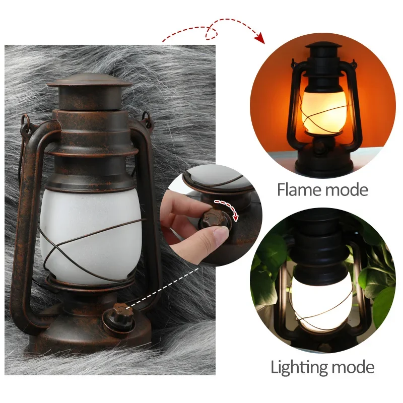 Lanterna ricaricabile vintage - Luce da campeggio a LED, luminosità regolabile, impermeabile IPX4 per escursionismo e pesca | Leroy Merlin