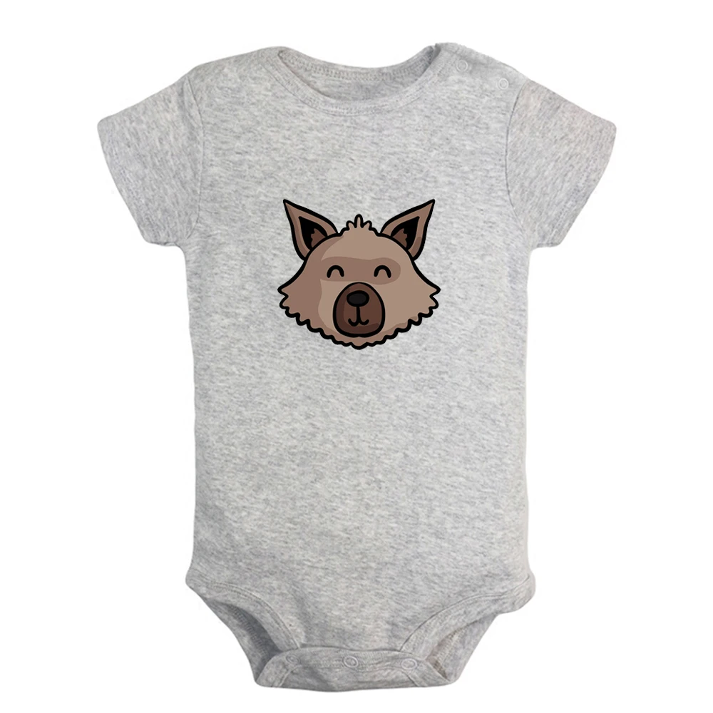 

iDzn NEW Wolf I'm a Carnivore Baby Rompers Baby Boys Girls Fun Print Bodysuit Infant Short Sleeves Jumpsuit Kids Soft Clothes