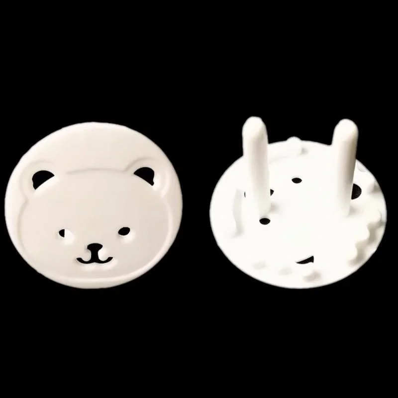 Cute Bear Power Socket Cover Plugs Child Baby Safety Protector Electric Shock Guard Cap 6Pcs
