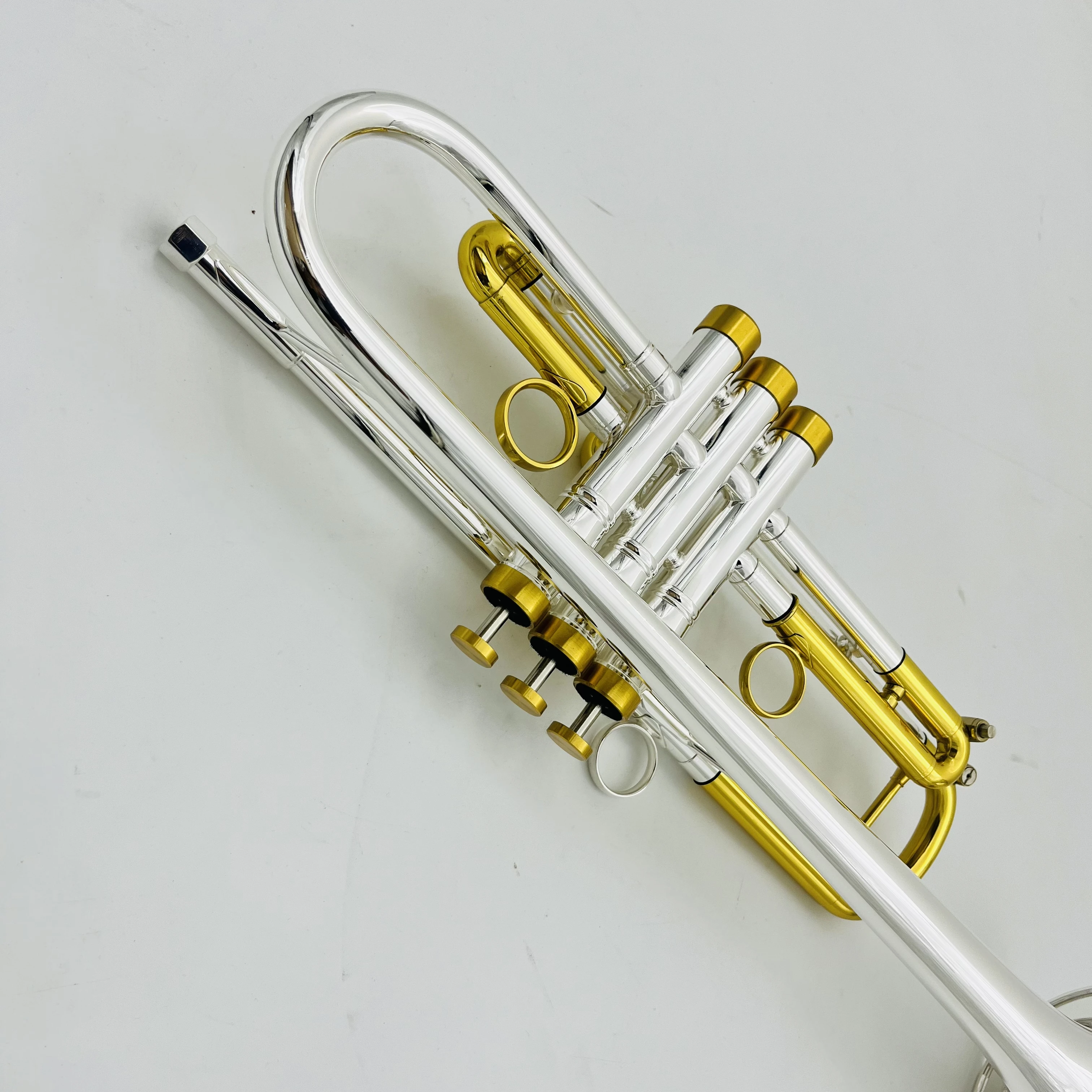 Real Pictures Bb Tune Trumpet Sliver Brass Plated Professional Brass Instrument With Case Accessories