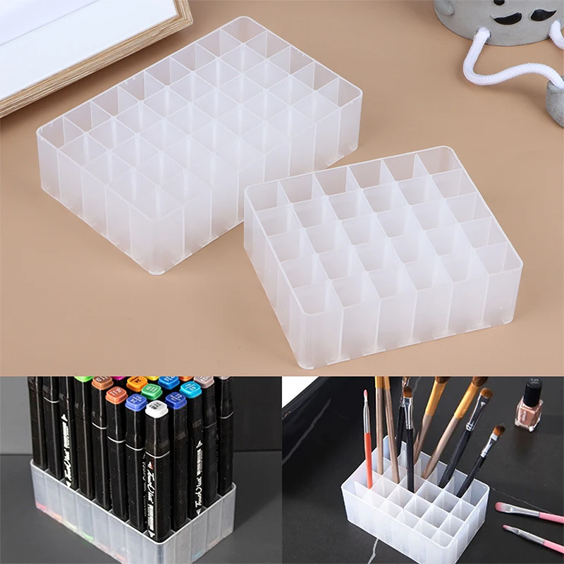 

30/40 Slots Marker Pen Storage Holder Brush Pencil Rack Table Stand Organizer Multifunction Tool