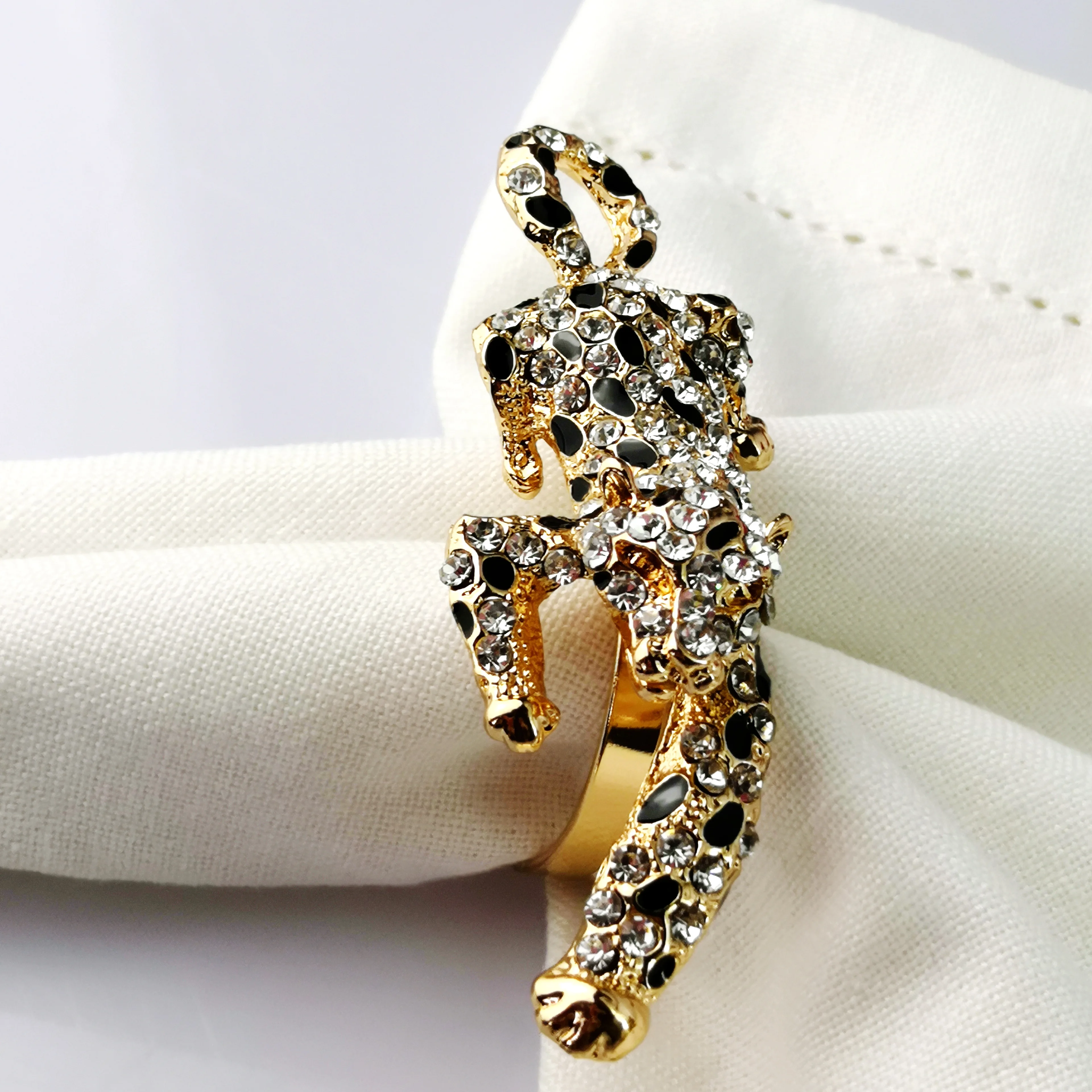 

Free Shipping Metal Leopard Tiger Wholesale Napkin Holder 4 Pcs For Wedding Party Decoration