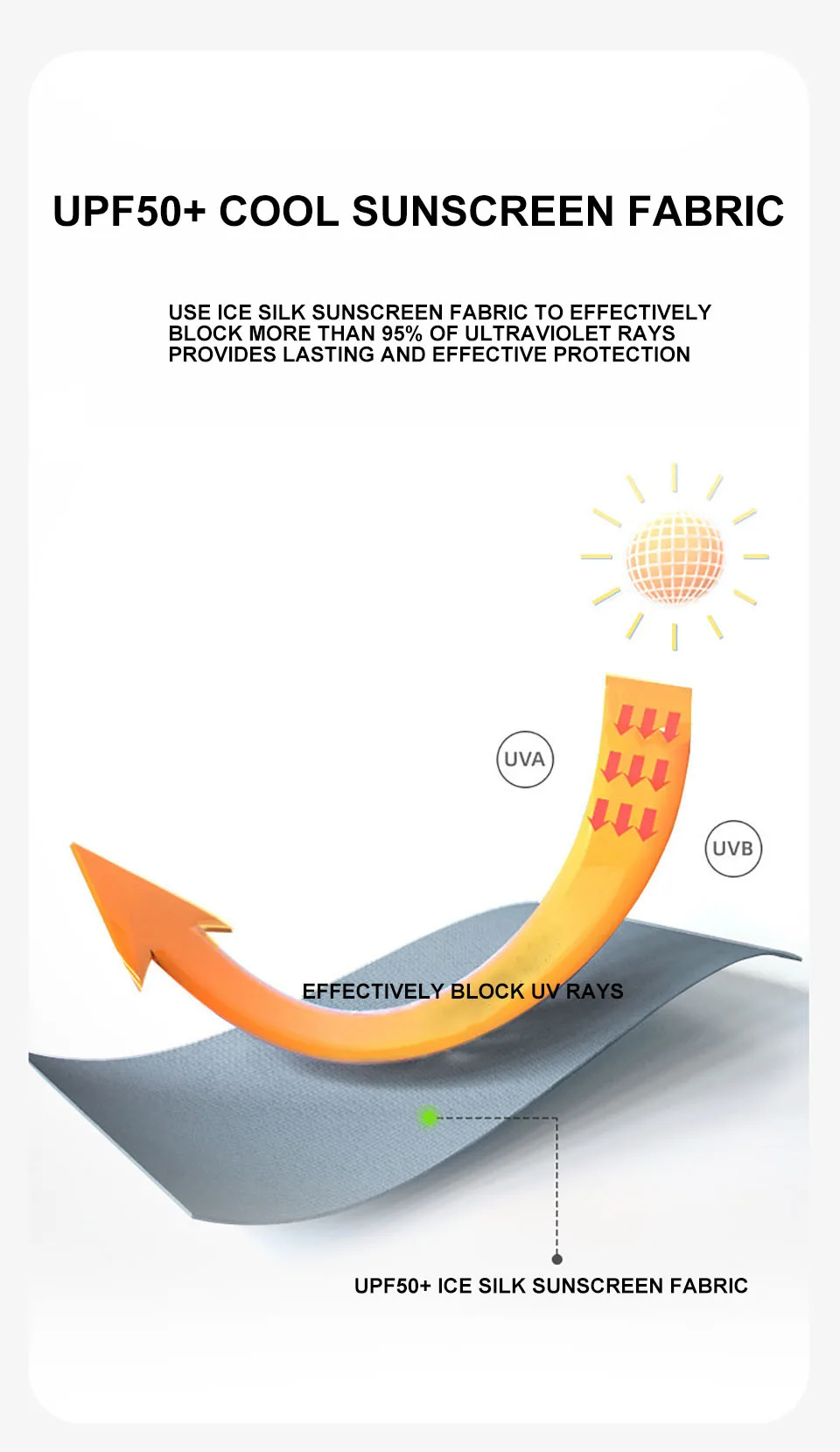 Description Picture 6 of item1Pair Cycling Gloves Ice Silk Sun Protection Breathable Half Finger Running Fishing Gloves Ridding Gloves Anti Slip Men Women