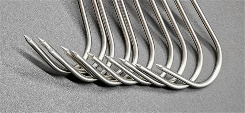 10pcs S Sharp Stainless Steel Beef hook Roast Meat Squab Chicken Wing kitchen Hooks BBQ Bacon bacon roast duck hook Turkey meat skewer