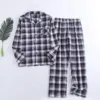 Men's Home Suits Plaid Multi Colors Warm Flannel Long-Sleeved Trousers Pajamas Spring And Autumn Homewear Sleepwear Sets 1