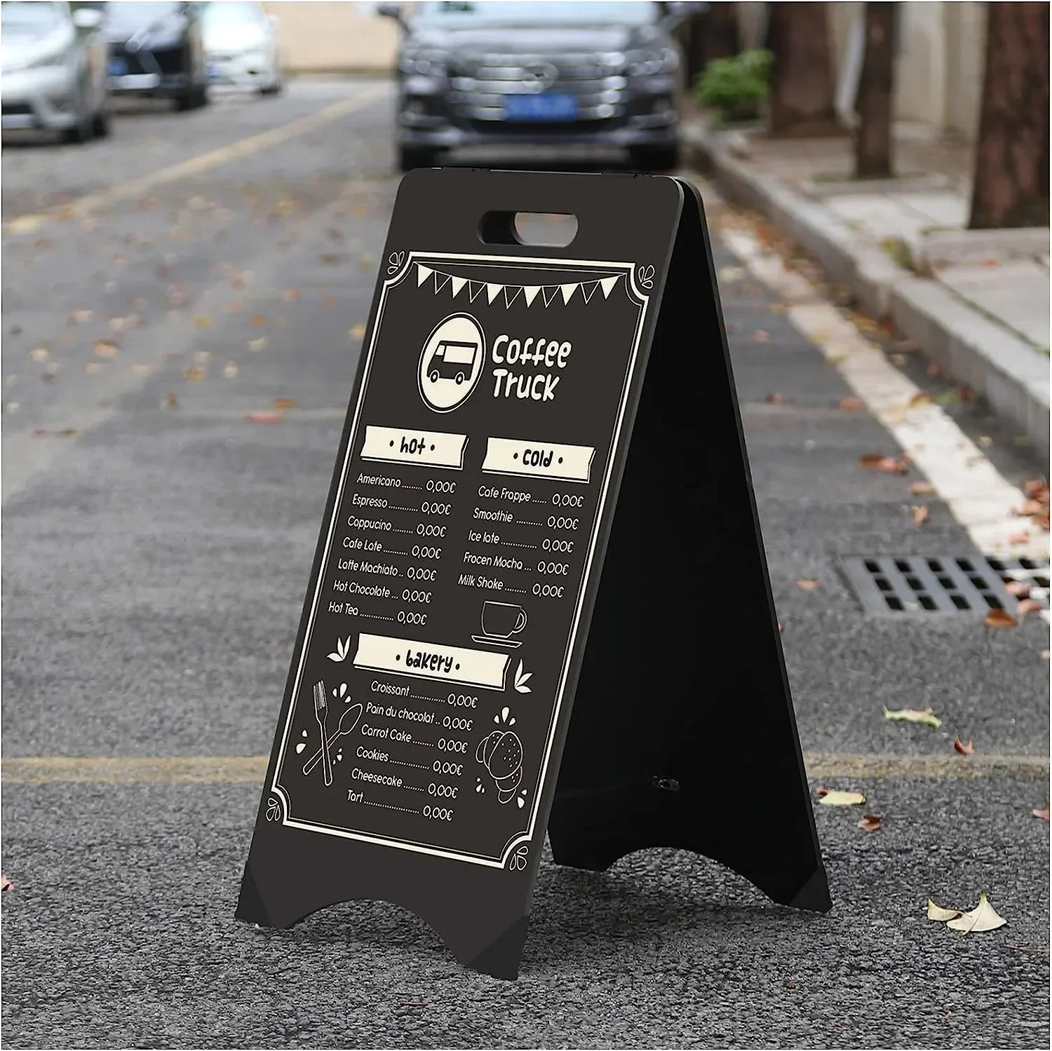A자형 양면 칠판 바닥 설치 매장 상업 광고 빌보드 바 커피숍 이동식 디스플레이 보드