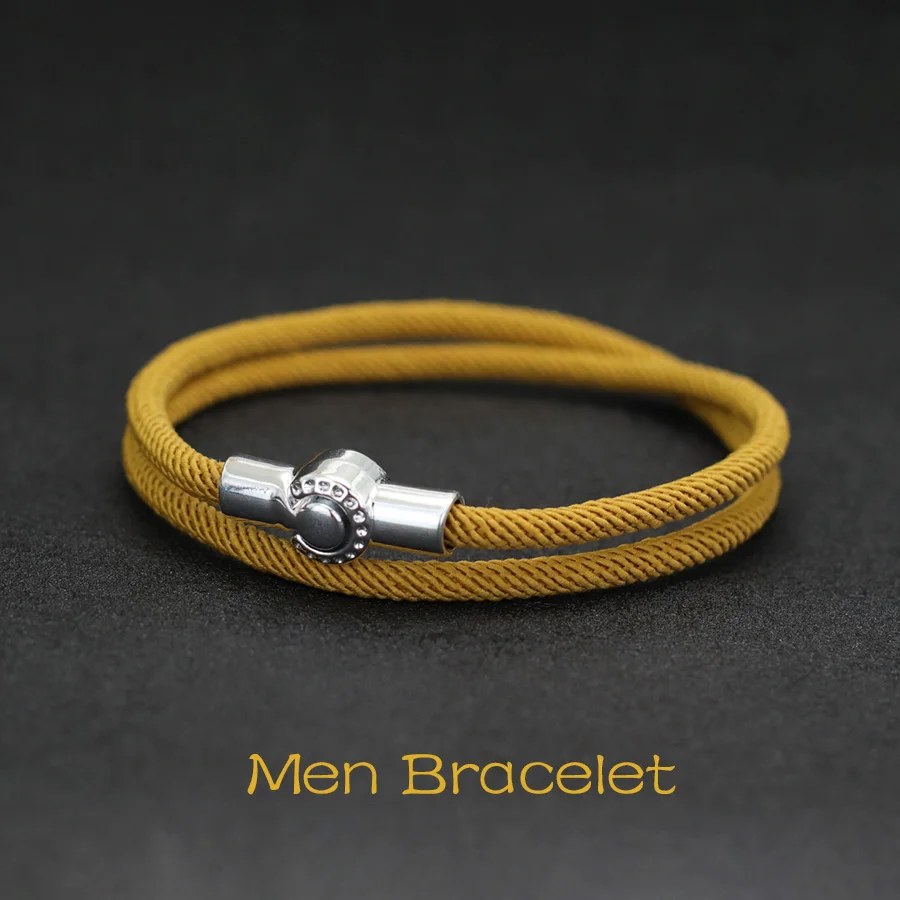 Men Minimalist Rope Leather Bracelet Accessory
