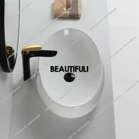 อ่างล้างหน้าทรงรีแบบตั้งโต๊ะ RR อ่างล้างหน้าเซรามิก อ่างล้างหน้าสำหรับระเบียง อ่างล้างหน้าทรงแคบสำหรับตกแต่งบ้าน 2