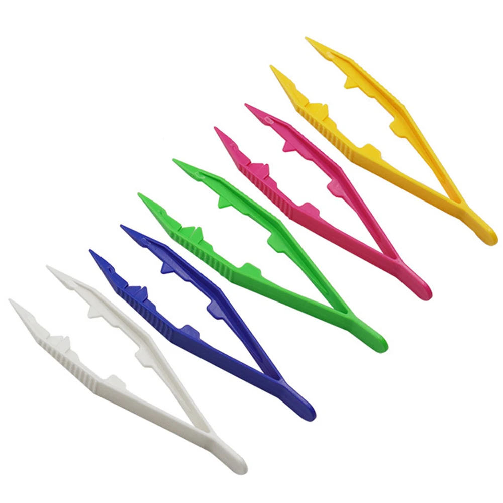 

1Pc Children's Fine Motion Training Accessories Tweezers Flat Headed Tweezers Color Clip Plastic Tweezers Children's Toy