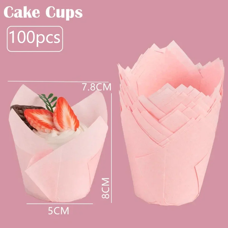 50/100x Large Tulip Muffin Cases Cupcake Muffin Wraps Wrapper Multiple