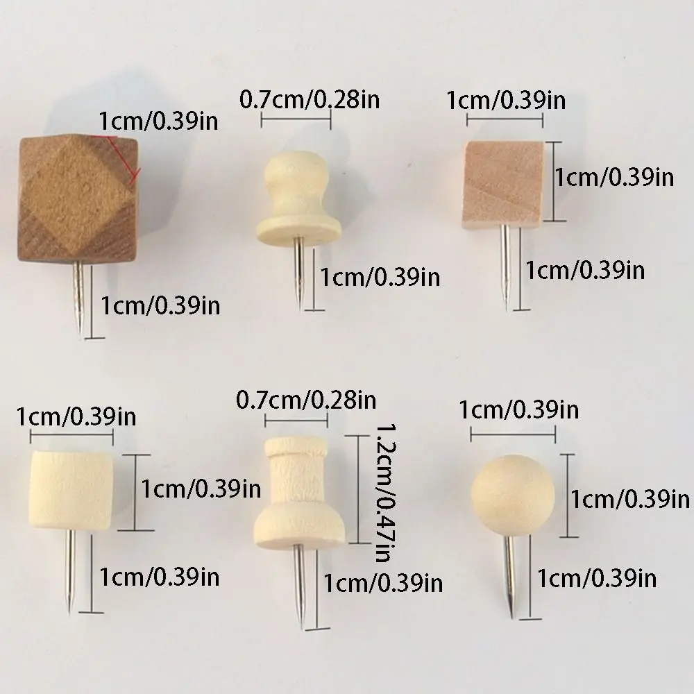 128Pcs INS 크리 에이 티브 나무 푸시 핀 DIY 재사용 가능한 칠판 푸시 핀 상자 3D 장식 스터드 사무실 학교 용품