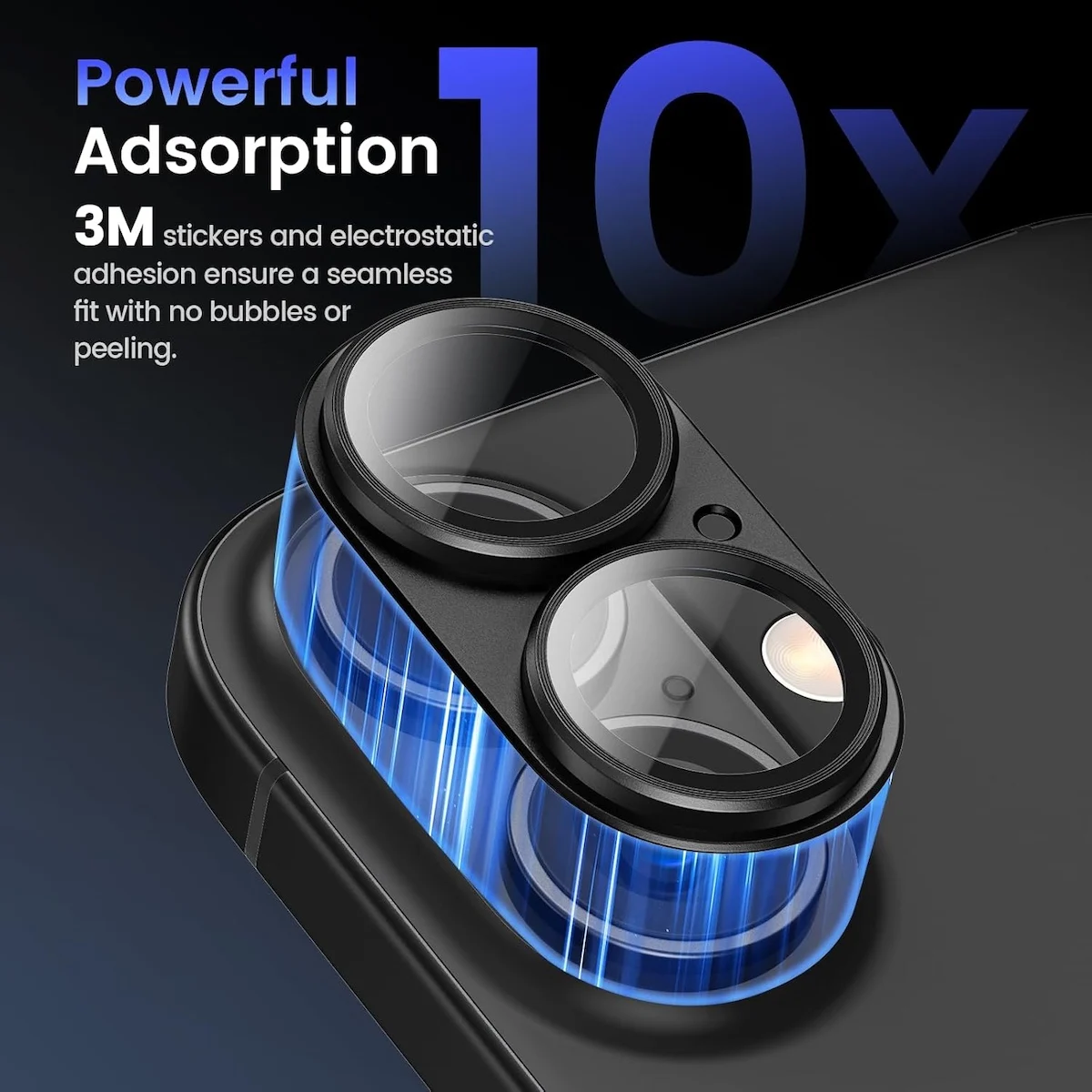 Premium Metal Camera Lens Protector with Tempered Glass Cover, 6.3-inch